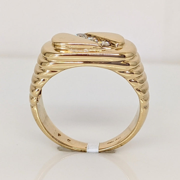 14K .25 DIAMOND TOTAL WEIGHT SI3 J-K ROUND (3) FLAT TOP ESTATE RING 7.5 GRAMS