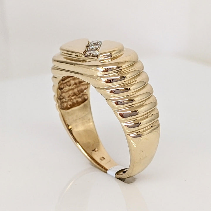 14K .25 DIAMOND TOTAL WEIGHT SI3 J-K ROUND (3) FLAT TOP ESTATE RING 7.5 GRAMS