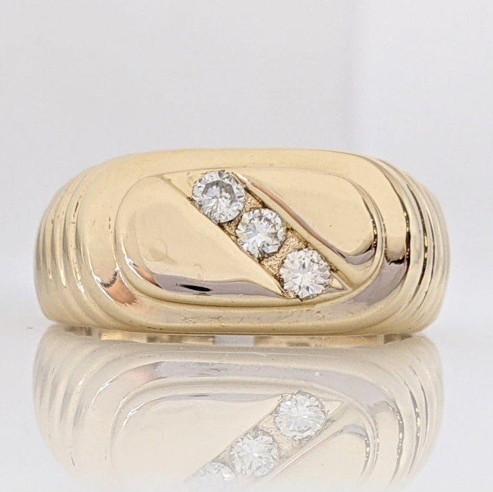 14K .25 DIAMOND TOTAL WEIGHT SI3 J-K ROUND (3) FLAT TOP ESTATE RING 7.5 GRAMS