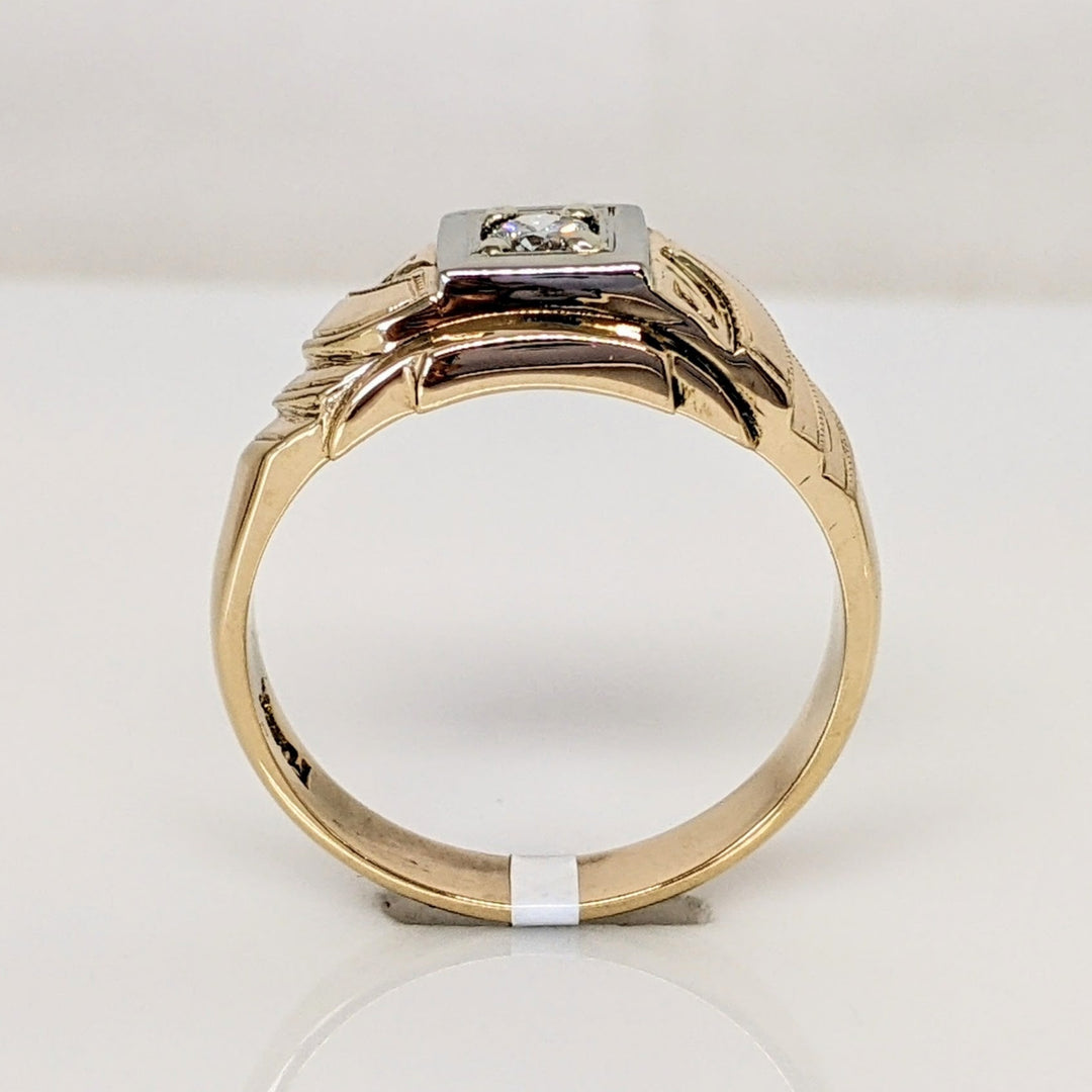 14K .16 CARAT TOTAL VVS2 G DIAMOND ROUND BOX HEAD ESTATE RING 6.0 GRAMS