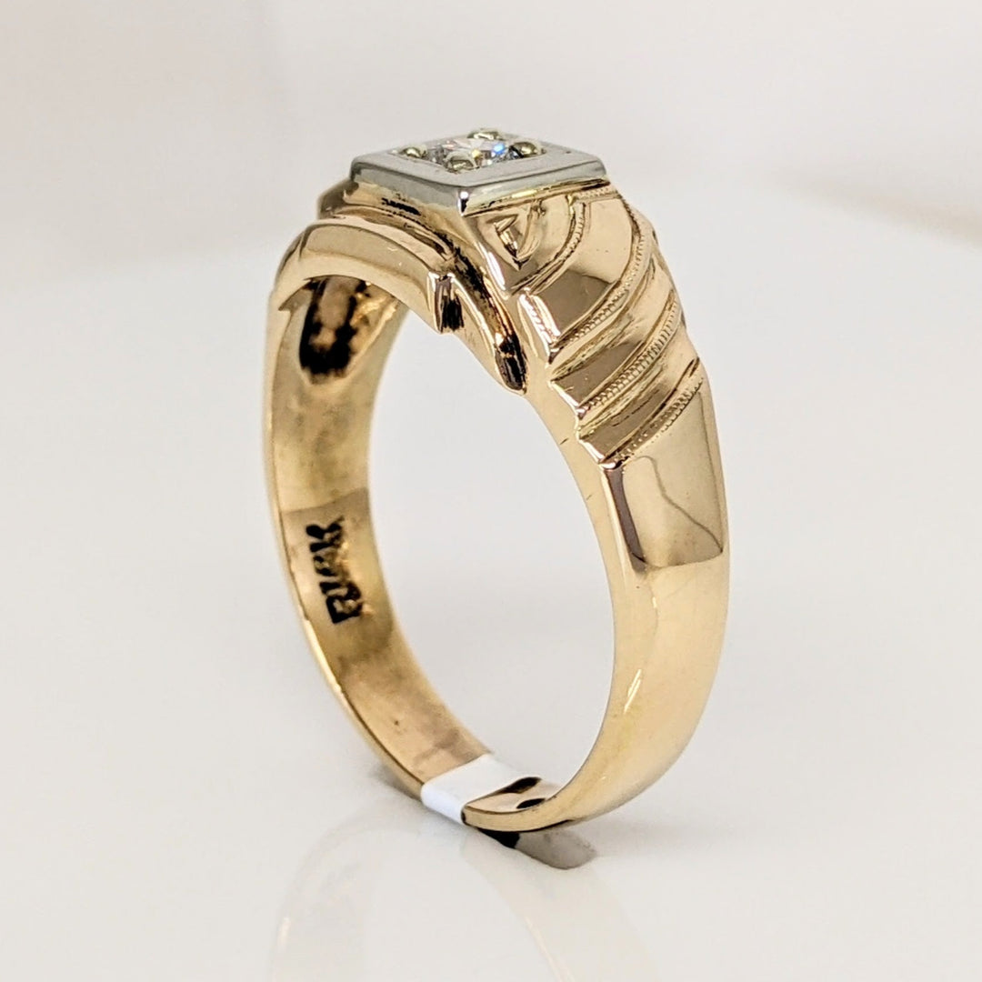 14K .16 CARAT TOTAL VVS2 G DIAMOND ROUND BOX HEAD ESTATE RING 6.0 GRAMS