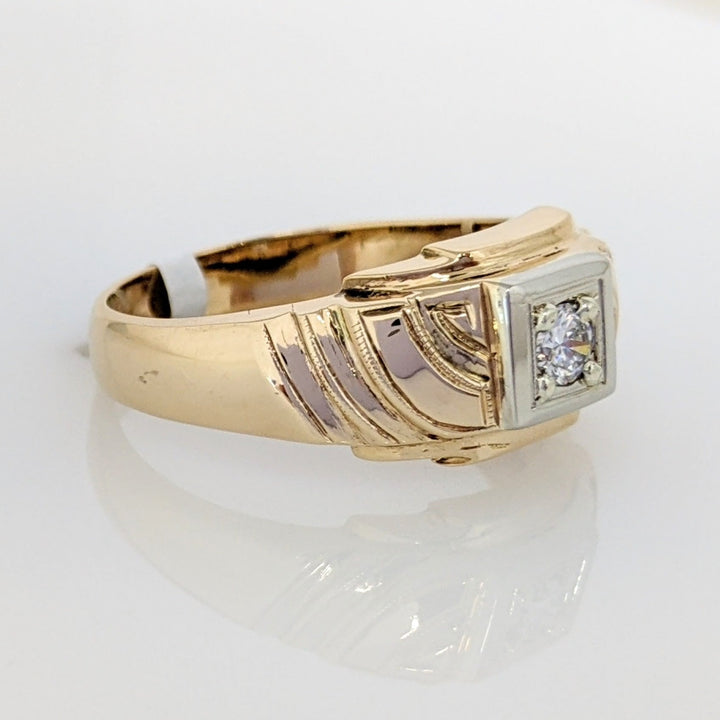 14K .16 CARAT TOTAL VVS2 G DIAMOND ROUND BOX HEAD ESTATE RING 6.0 GRAMS