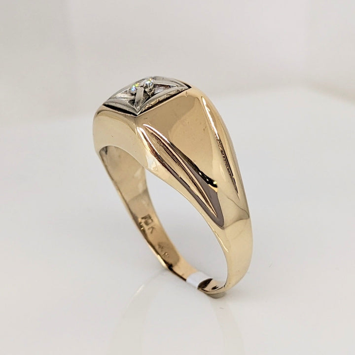 10K .14 CARAT TOTAL DIAMOND ROUND ESTATE RING 5.0 GRAMS