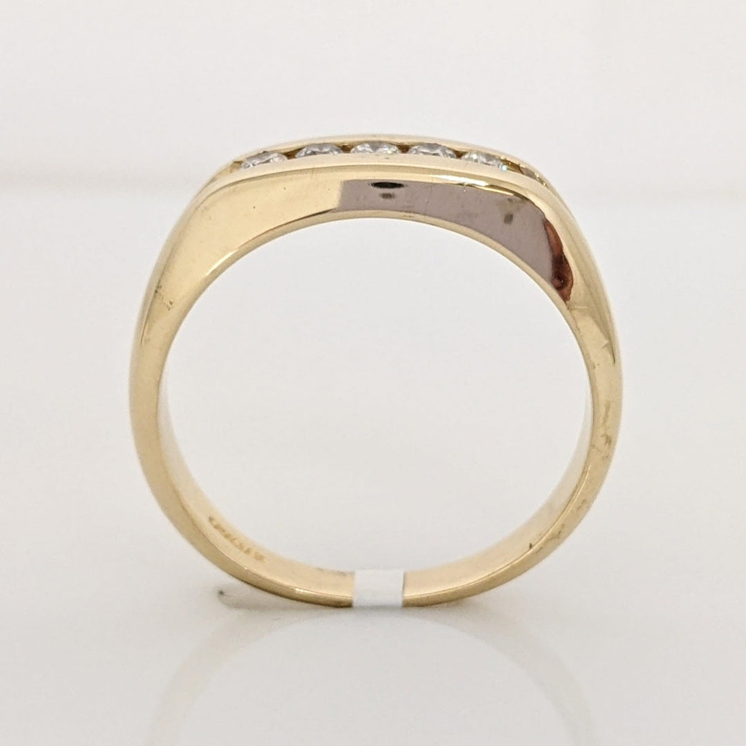 14K .30 CARAT TOTAL WEIGHT SI2-I1 G-H DIAMOND ROUND (5) CHANNEL SET ESTATE BAND 6.6 GRAMS