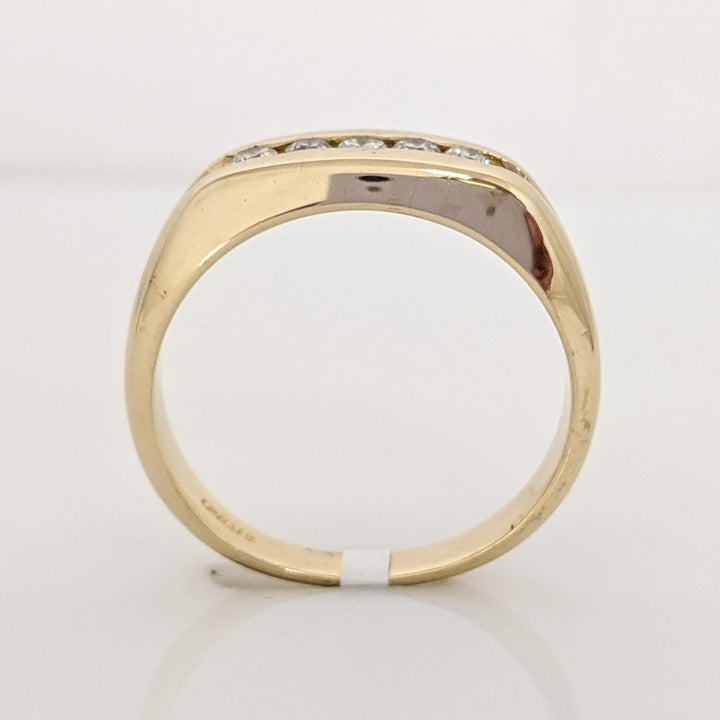 14K .30 CARAT TOTAL WEIGHT SI2-I1 G-H DIAMOND ROUND (5) CHANNEL SET ESTATE BAND 6.6 GRAMS