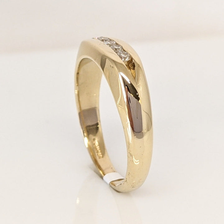 14K .30 CARAT TOTAL WEIGHT SI2-I1 G-H DIAMOND ROUND (5) CHANNEL SET ESTATE BAND 6.6 GRAMS
