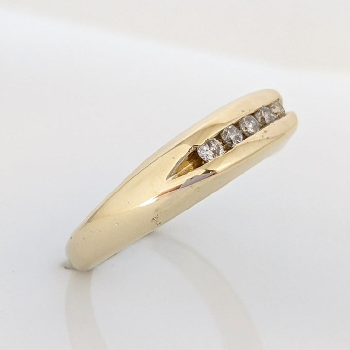 14K .30 CARAT TOTAL WEIGHT SI2-I1 G-H DIAMOND ROUND (5) CHANNEL SET ESTATE BAND 6.6 GRAMS
