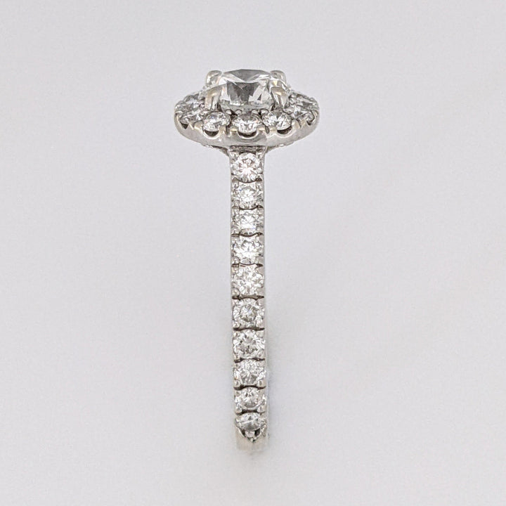 14K WHITE 1.37 CARAT TOTAL WEIGHT SI2 F DIAMOND ROUND (55) ESTATE "NEIL LANE" HALO RING 3.2 GRAMS