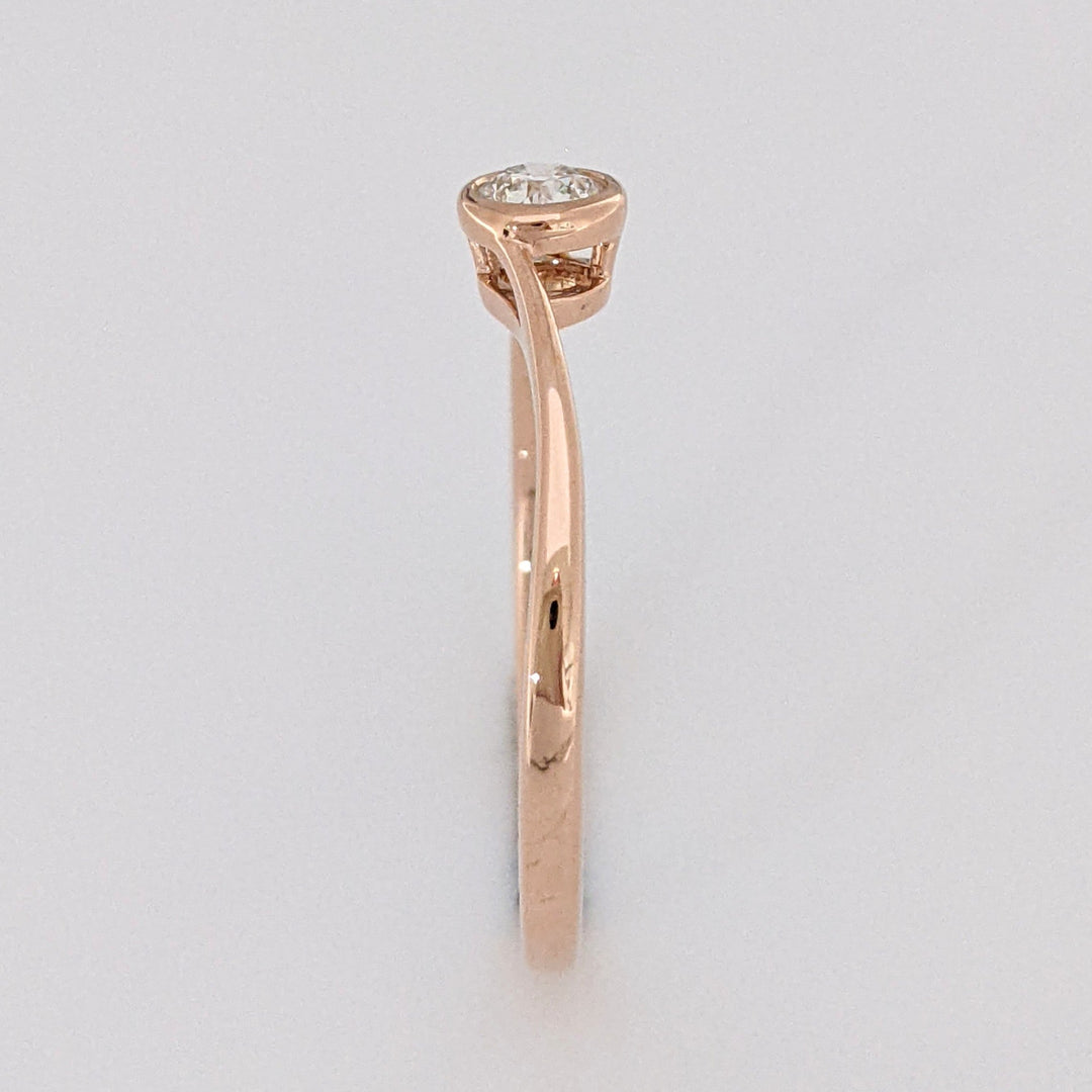 10K ROSE .20 CARAT TOTAL VS2 I DIAMOND ROUND BYPASS BEZEL ESTATE RING 1.5 GRAMS