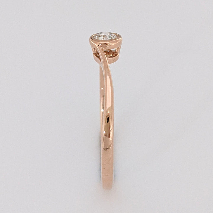 10K ROSE .20 CARAT TOTAL VS2 I DIAMOND ROUND BYPASS BEZEL ESTATE RING 1.5 GRAMS