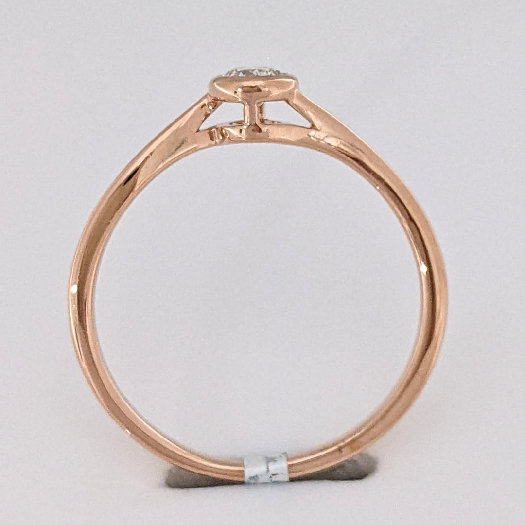 10K ROSE .20 CARAT TOTAL VS2 I DIAMOND ROUND BYPASS BEZEL ESTATE RING 1.5 GRAMS