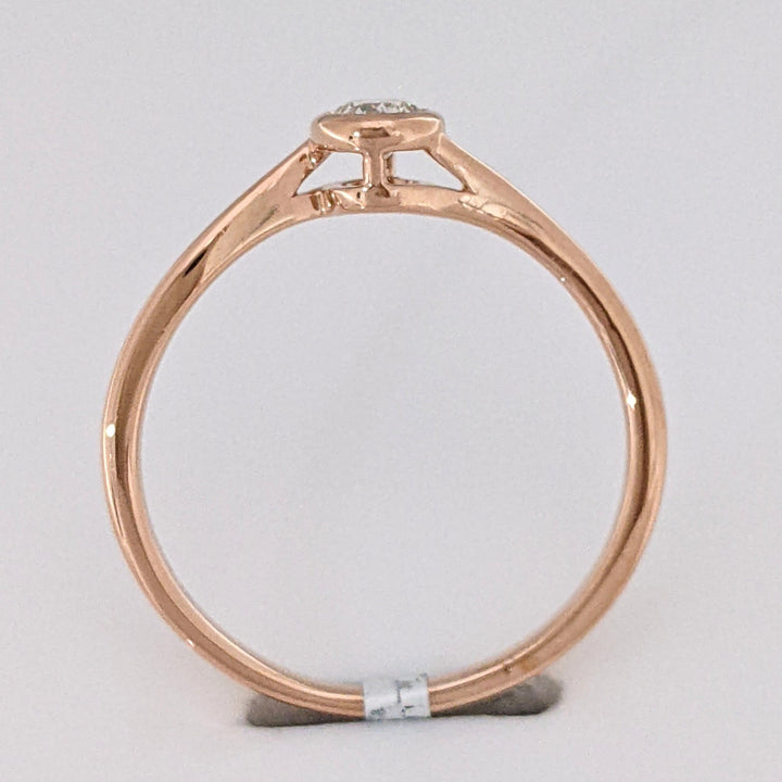 10K ROSE .20 CARAT TOTAL VS2 I DIAMOND ROUND BYPASS BEZEL ESTATE RING 1.5 GRAMS
