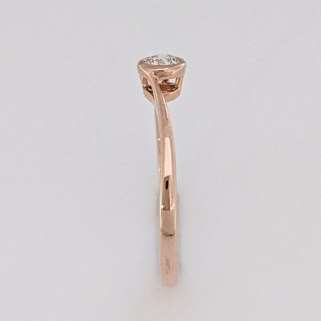 10K ROSE .20 CARAT TOTAL VS2 I DIAMOND ROUND BYPASS BEZEL ESTATE RING 1.5 GRAMS