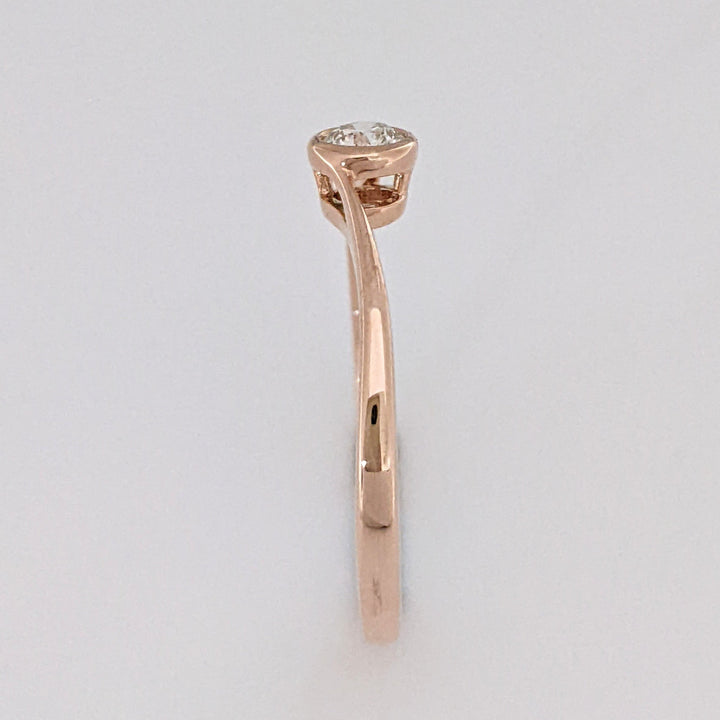 10K ROSE .20 CARAT TOTAL VS2 I DIAMOND ROUND BYPASS BEZEL ESTATE RING 1.5 GRAMS