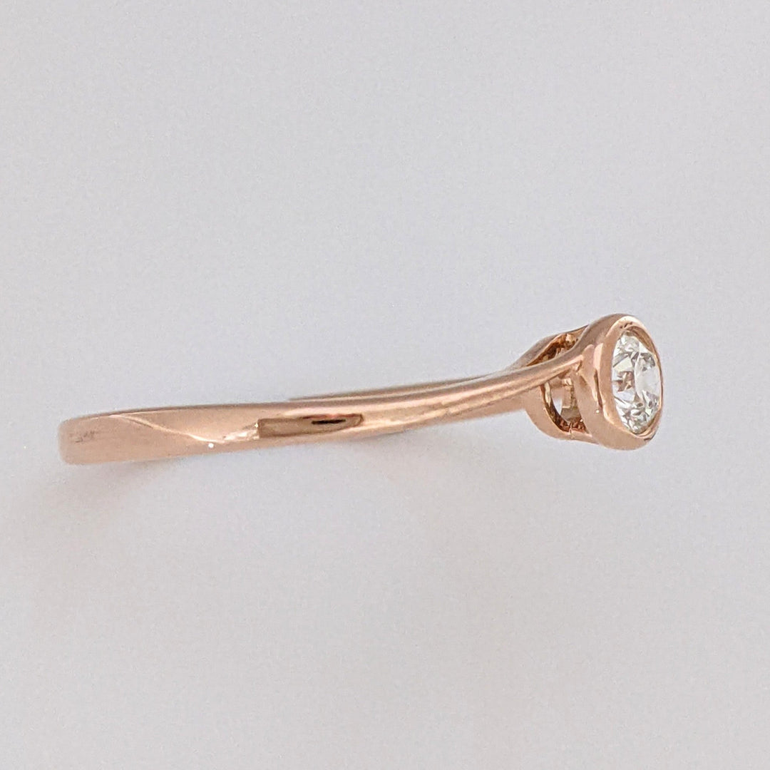 10K ROSE .20 CARAT TOTAL VS2 I DIAMOND ROUND BYPASS BEZEL ESTATE RING 1.5 GRAMS