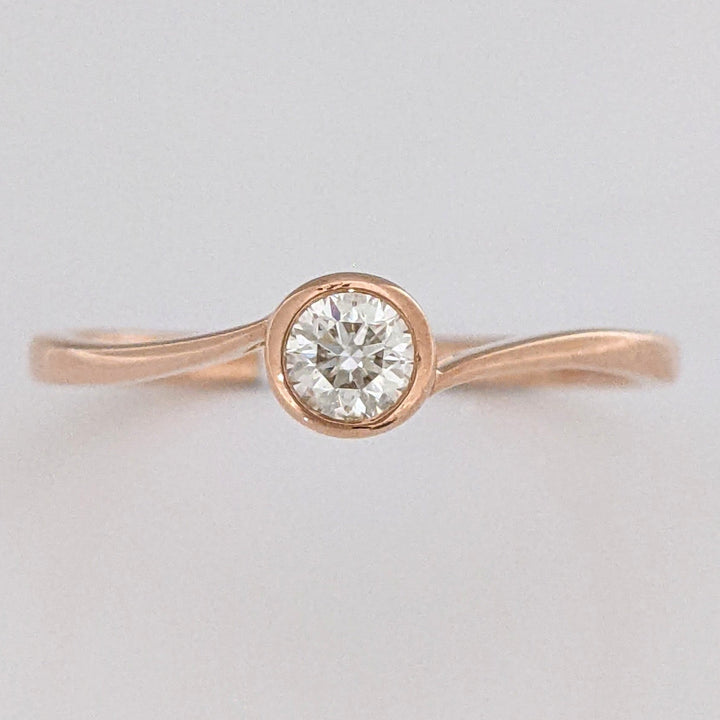 10K ROSE .20 CARAT TOTAL VS2 I DIAMOND ROUND BYPASS BEZEL ESTATE RING 1.5 GRAMS