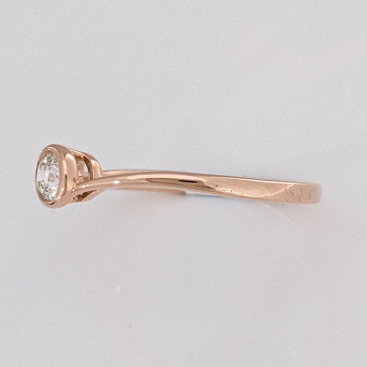 10K ROSE .20 CARAT TOTAL VS2 I DIAMOND ROUND BYPASS BEZEL ESTATE RING 1.5 GRAMS