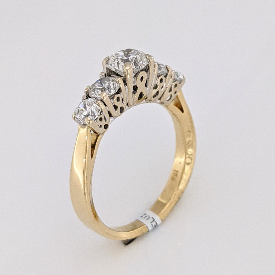 18K 1.95 CARAT TOTAL WEIGHT VVS2 F DIAMOND ROUND (5) ESTATE RING 4.9 GRAMS
