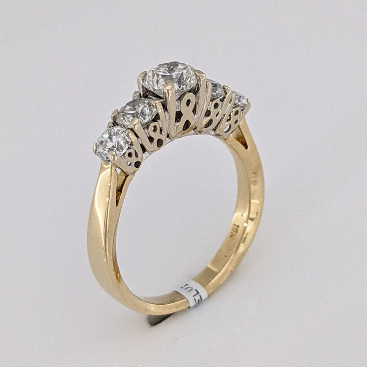 18K 1.95 CARAT TOTAL WEIGHT VVS2 F DIAMOND ROUND (5) ESTATE RING 4.9 GRAMS