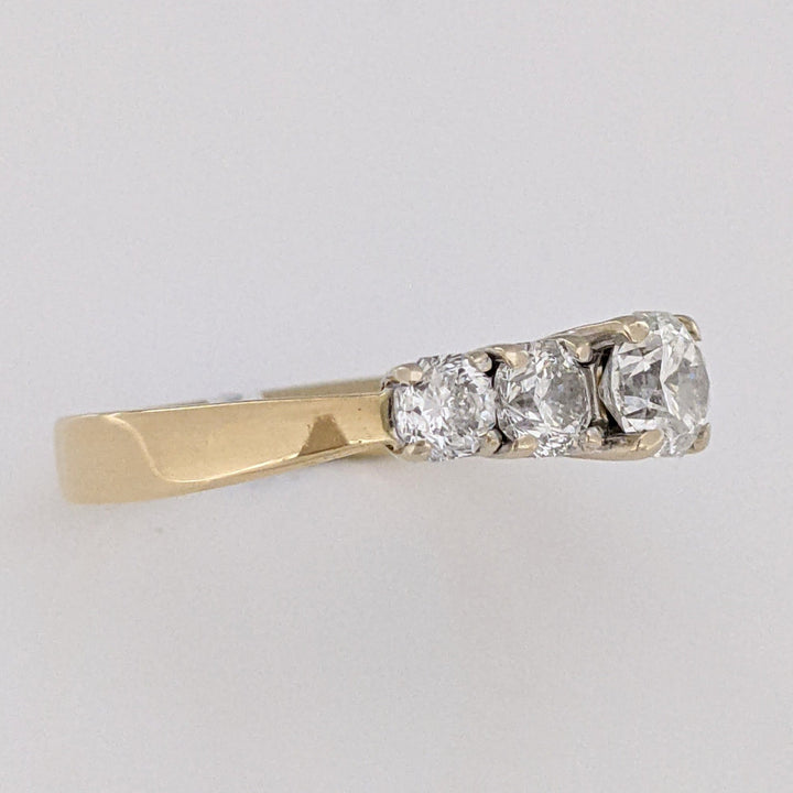 18K 1.95 CARAT TOTAL WEIGHT VVS2 F DIAMOND ROUND (5) ESTATE RING 4.9 GRAMS