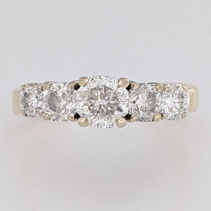 18K 1.95 CARAT TOTAL WEIGHT VVS2 F DIAMOND ROUND (5) ESTATE RING 4.9 GRAMS