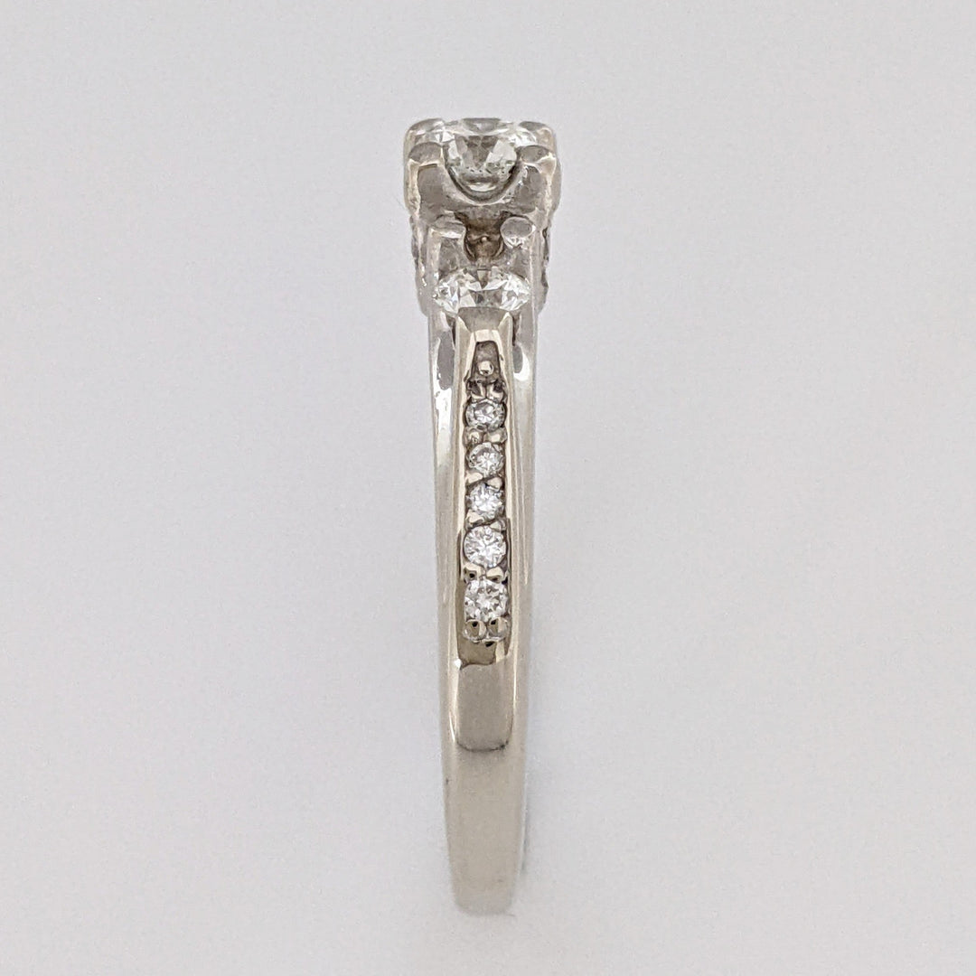 14K WHITE .46 CARAT TOTAL WEIGHT SI2 H DIAMOND ROUND (13) TRINITY ESTATE RING 3.2G