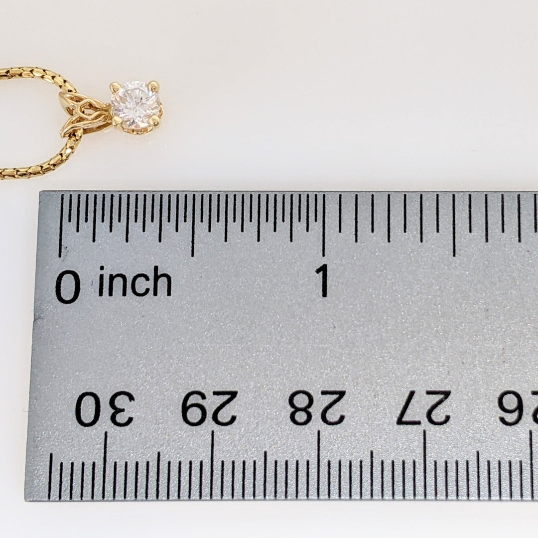 14K .44 CARAT TOTAL I1 J DIAMOND ROUND (1) ESTATE PENDANT & CHAIN 3.2 GRAMS