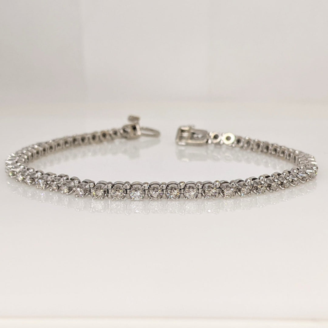 14K WHITE 1.65 CARAT TOTAL WEIGHT SI2 J-K DIAMOND ROUND (55) ESTATE BRACELET 10.7 GRAMS