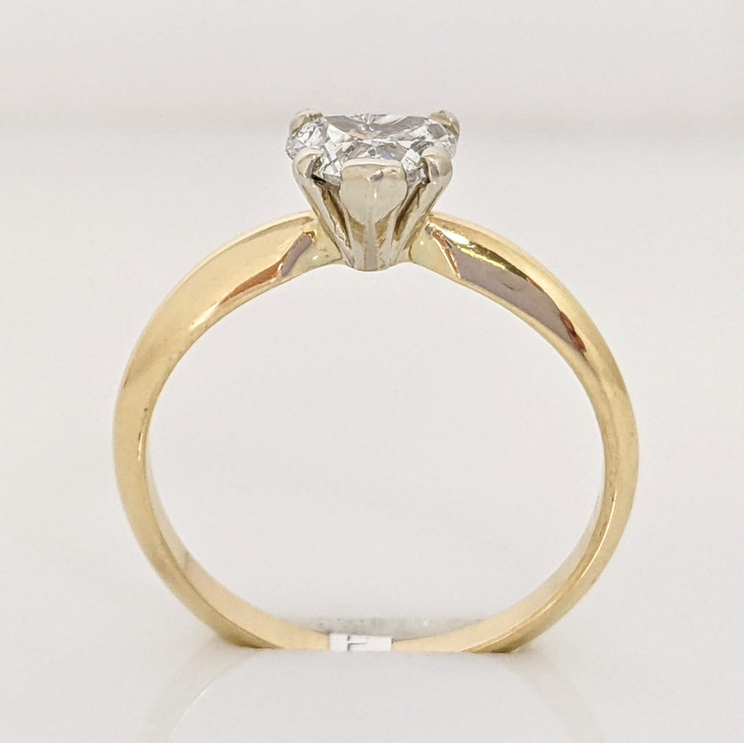 14K .62 CARAT TOTAL I1 I DIAMOND HEART SOLITAIRE ESTATE RING 2.0 GRAMS