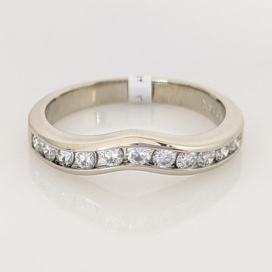 14K WHITE .44 CARAT TOTAL WEIGHT I1 G DIAMOND ROUND (11) CURVED ESTATE CHANNEL SET BAND 3.1 GRAMS