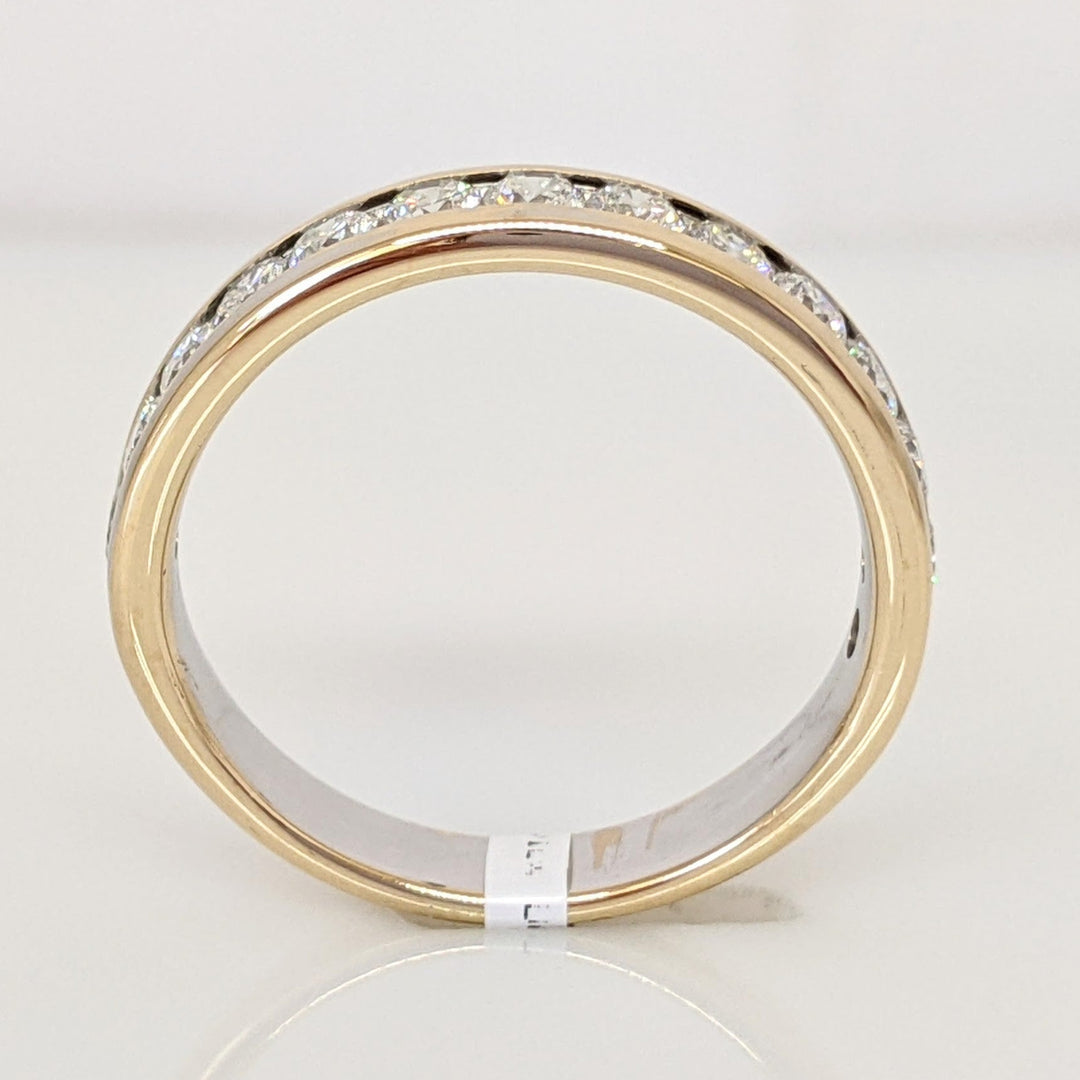 14K .98 CARAT TOTAL WEIGHT SI1-I1 DIAMOND ROUND (14) ESTATE CHANNEL BAND 4.4 GRAMS