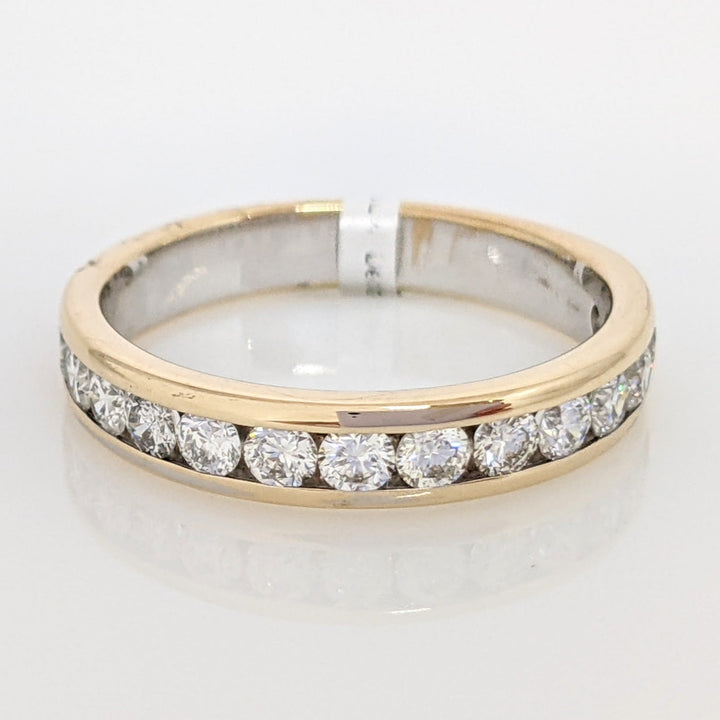 14K .98 CARAT TOTAL WEIGHT SI1-I1 DIAMOND ROUND (14) ESTATE CHANNEL BAND 4.4 GRAMS