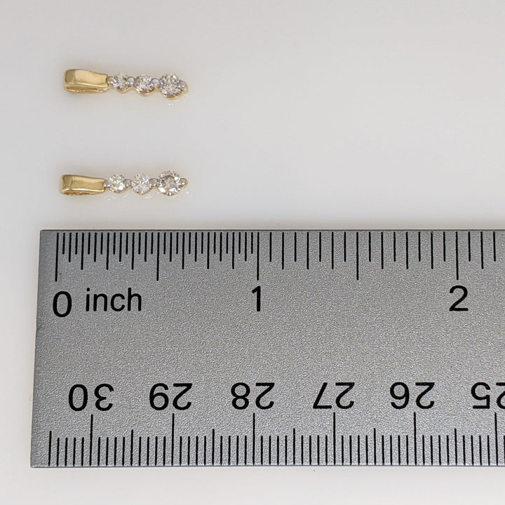 14K .42 CARAT TOTAL WEIGHT I1 J DIAMOND ROUND (6) DROP ESTATE EARRINGS 1.3 GRAMS