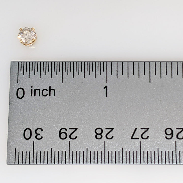 14K .96 CARAT TOTAL WEIGHT I1 K DIAMOND ROUND (2) ESTATE STUD EARRINGS 1.0 GRAMS
