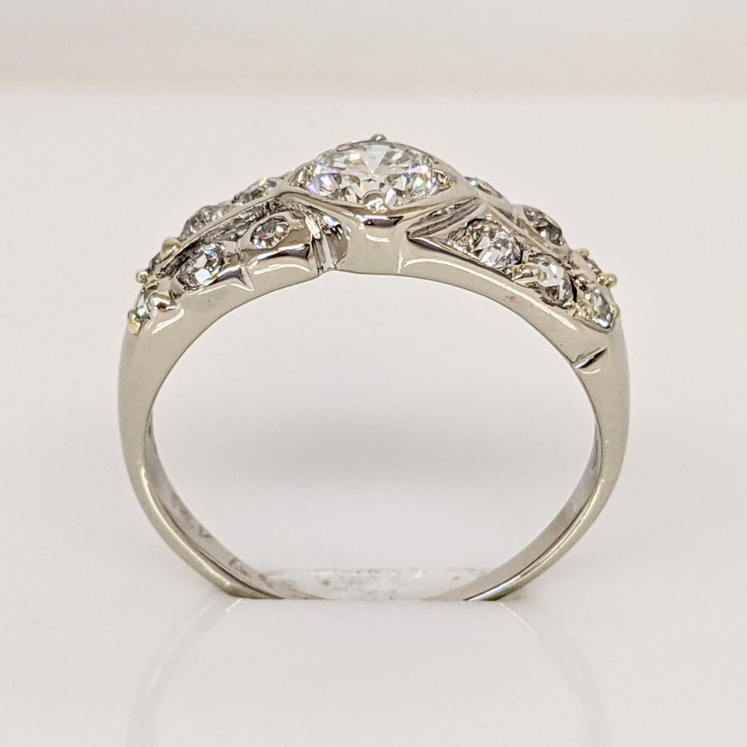14K WHITE .74 CARAT TOTAL WEIGHT I1 H DIAMOND ROUND (13) ESTATE RING 2.2 GRAMS