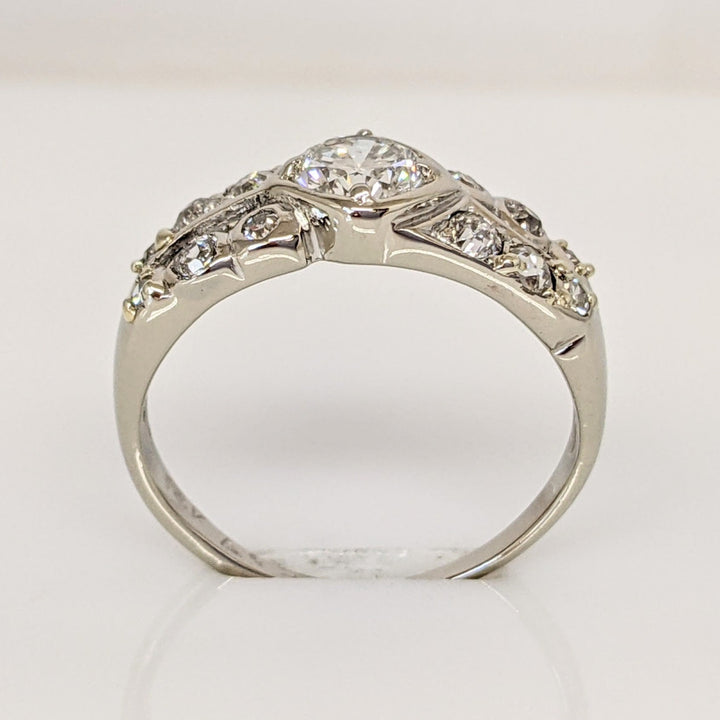 14K WHITE .74 CARAT TOTAL WEIGHT I1 H DIAMOND ROUND (13) ESTATE RING 2.2 GRAMS