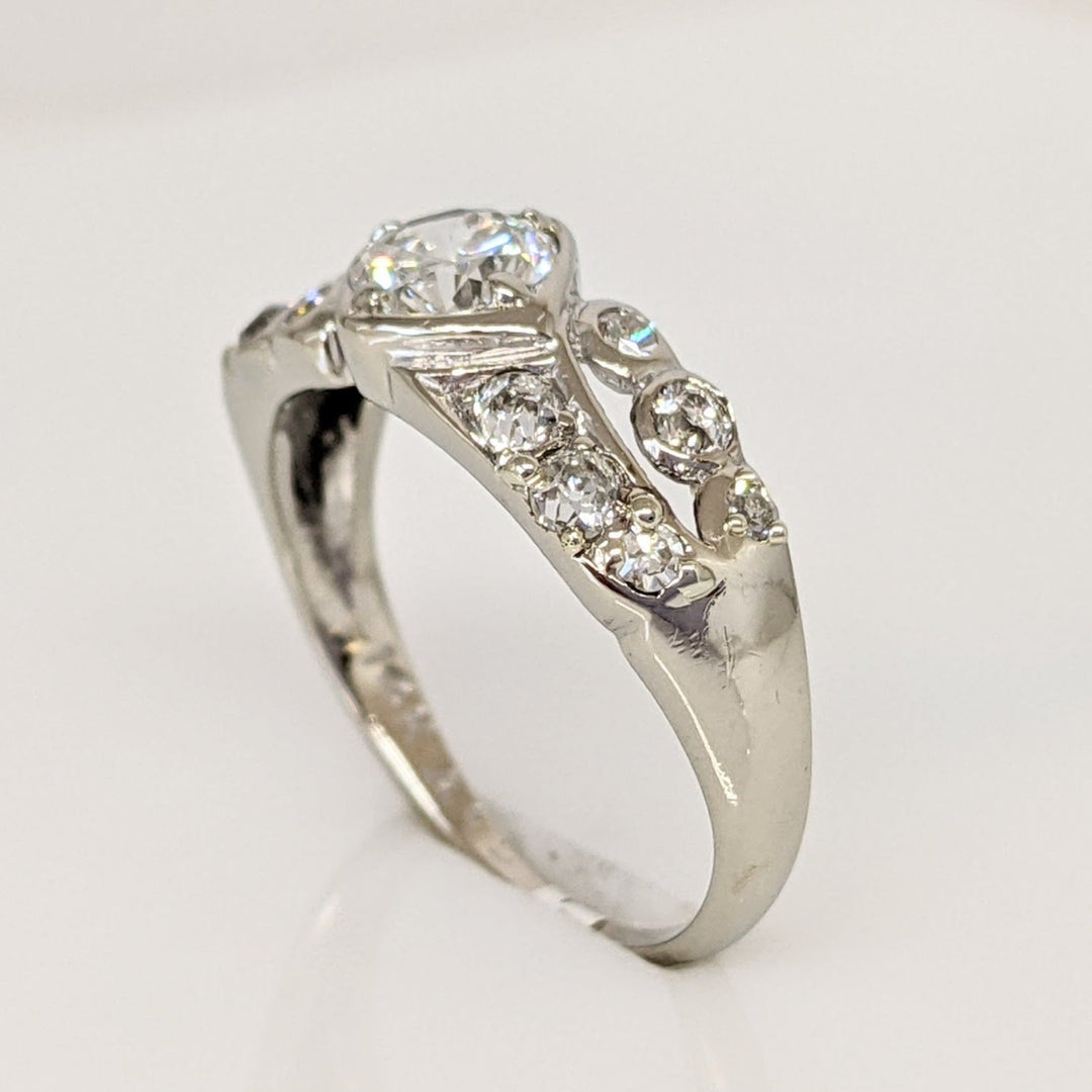 14K WHITE .74 CARAT TOTAL WEIGHT I1 H DIAMOND ROUND (13) ESTATE RING 2.2 GRAMS