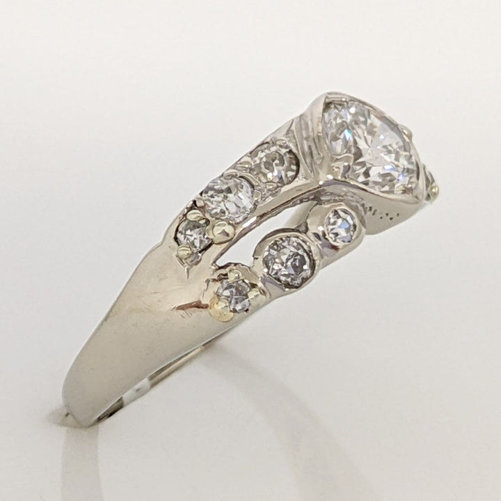 14K WHITE .74 CARAT TOTAL WEIGHT I1 H DIAMOND ROUND (13) ESTATE RING 2.2 GRAMS