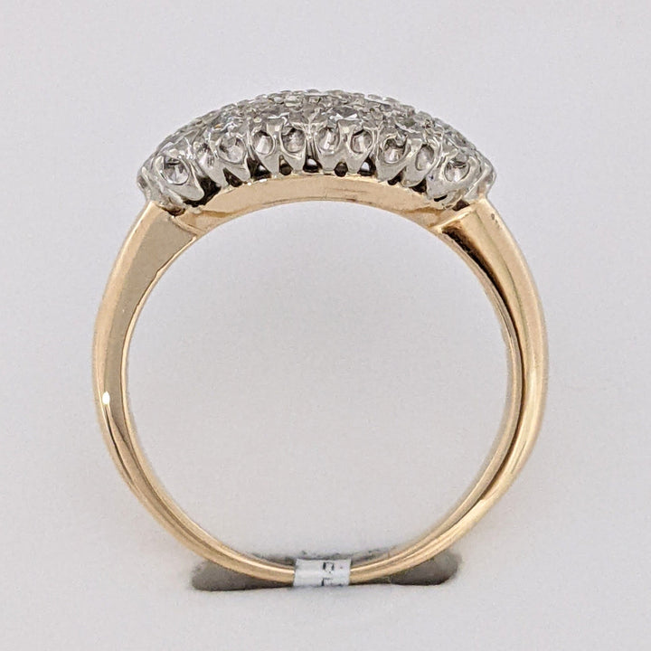 14K .66 CARAT TOTAL WIEGHT VS2 I DIAMOND ROUND (39) ESTATE CLUSTER RING 3.9 GRAMS