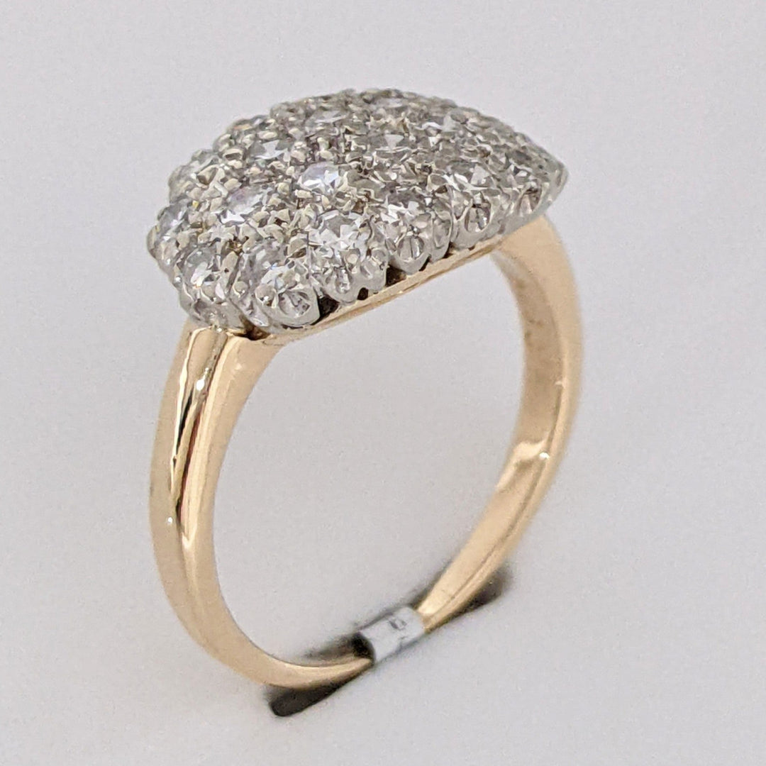 14K .66 CARAT TOTAL WIEGHT VS2 I DIAMOND ROUND (39) ESTATE CLUSTER RING 3.9 GRAMS