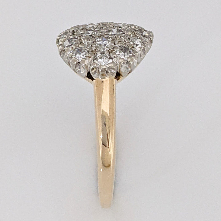 14K .66 CARAT TOTAL WIEGHT VS2 I DIAMOND ROUND (39) ESTATE CLUSTER RING 3.9 GRAMS