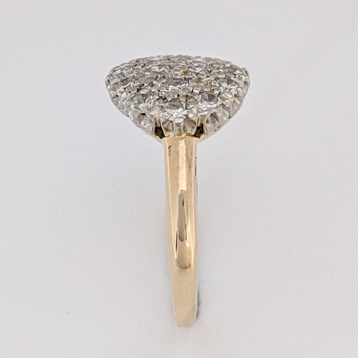 14K .66 CARAT TOTAL WIEGHT VS2 I DIAMOND ROUND (39) ESTATE CLUSTER RING 3.9 GRAMS