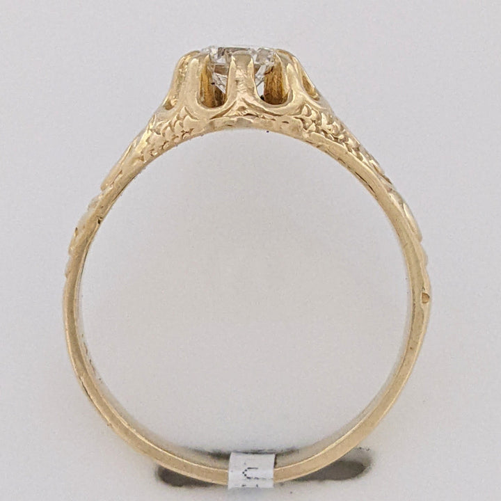 14K .40 CARAT TOTAL SI2 H DIAMOND ROUND BELCHER ESTATE RING 3.9 GRAMS