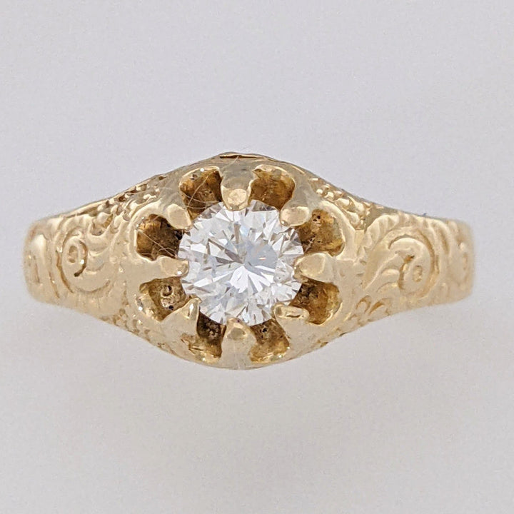14K .40 CARAT TOTAL SI2 H DIAMOND ROUND BELCHER ESTATE RING 3.9 GRAMS