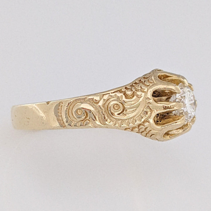 14K .40 CARAT TOTAL SI2 H DIAMOND ROUND BELCHER ESTATE RING 3.9 GRAMS