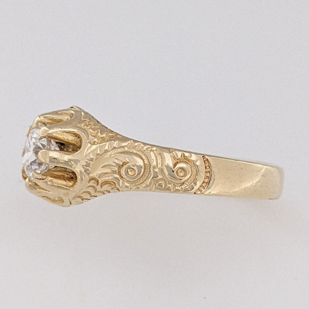 14K .40 CARAT TOTAL SI2 H DIAMOND ROUND BELCHER ESTATE RING 3.9 GRAMS