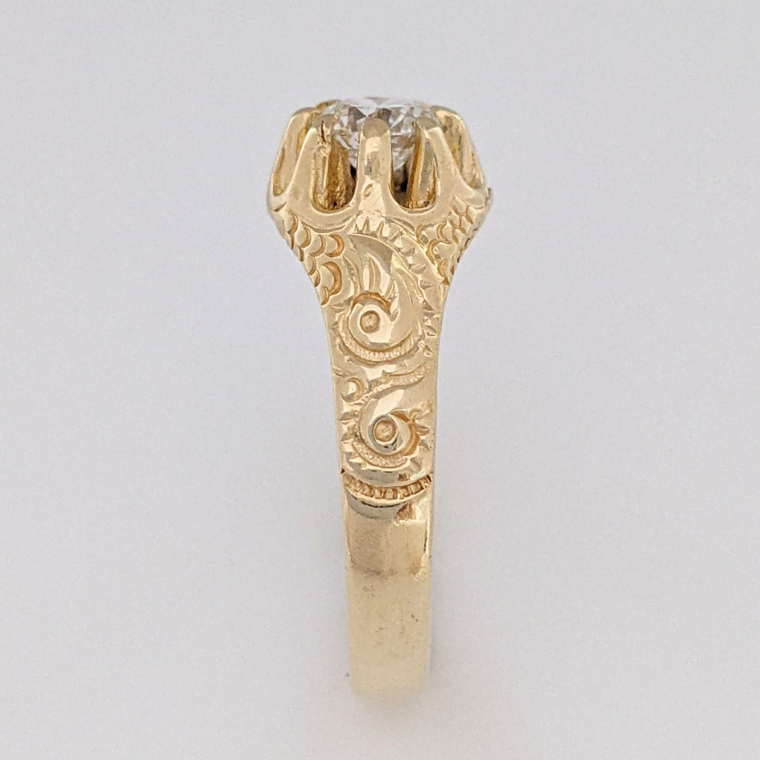 14K .40 CARAT TOTAL SI2 H DIAMOND ROUND BELCHER ESTATE RING 3.9 GRAMS