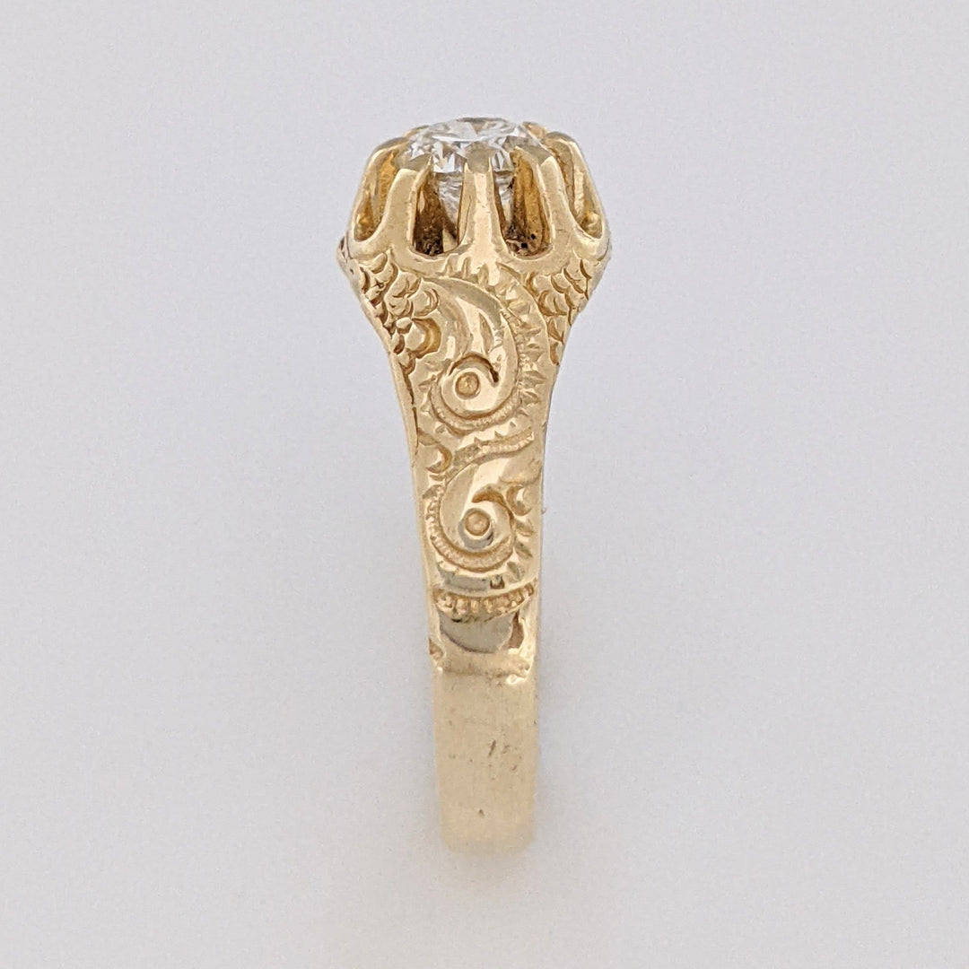 14K .40 CARAT TOTAL SI2 H DIAMOND ROUND BELCHER ESTATE RING 3.9 GRAMS