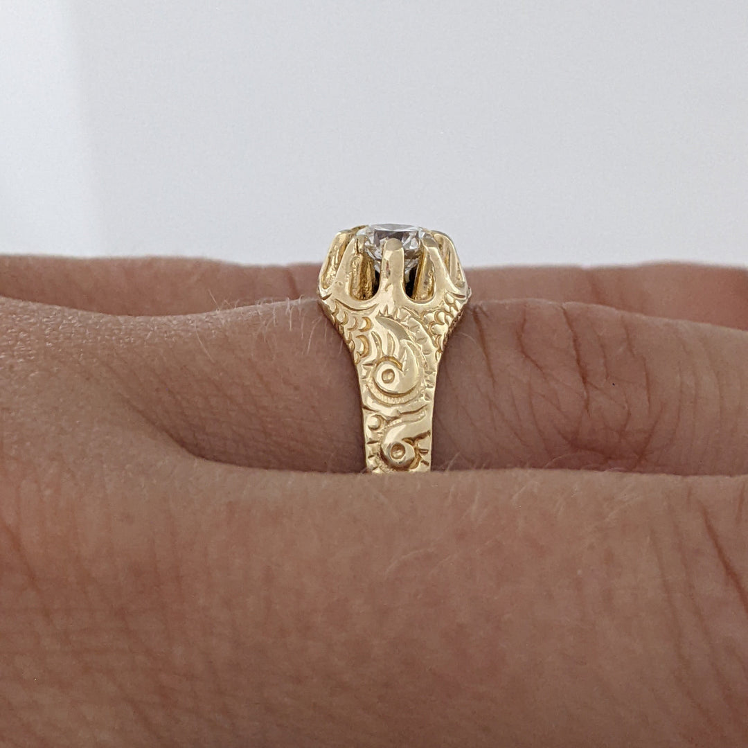 14K .40 CARAT TOTAL SI2 H DIAMOND ROUND BELCHER ESTATE RING 3.9 GRAMS