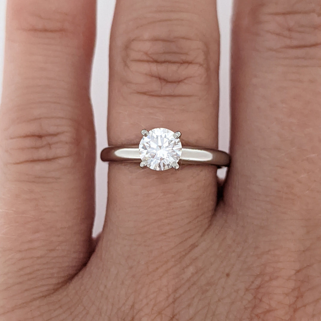 PLATINUM  .55 CARAT TOTAL VS2 G DIAMOND ROUND ESTATE SOLITAIRE RING 3.3 GRAMS